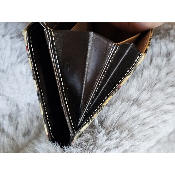 BURBERRY London Blue Label Nova Check Canvas Leather Small Bifold Compact Wallet - Picture 13 of 16